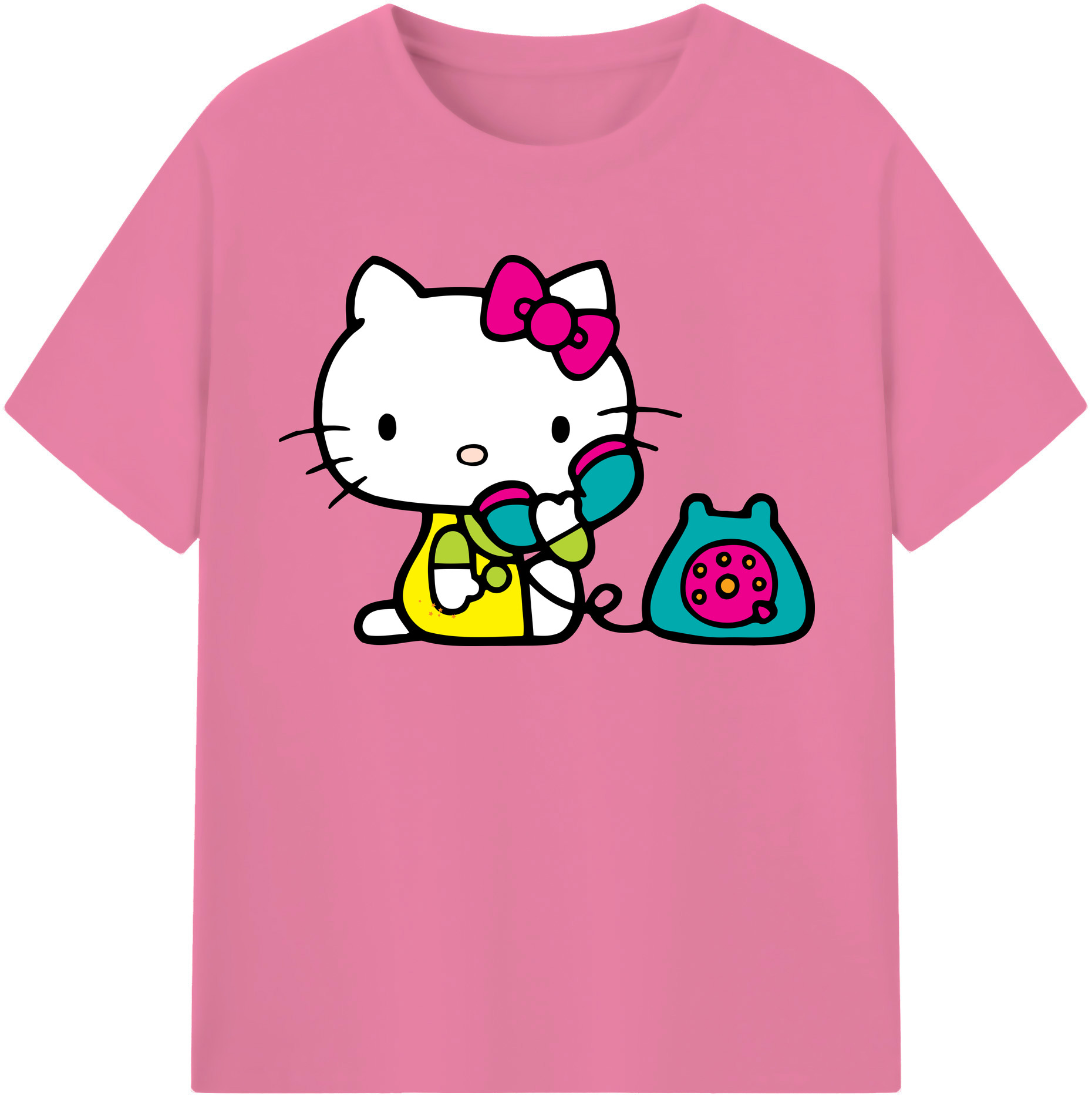 （画像用） Hello Kitty ハローキティ 綿100％半袖Tシャツ（フロントプリント）